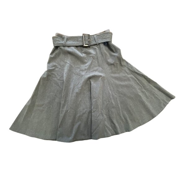 Grace Elements Women's Gray A-Line Midi Skirt With Belt Sz 6 - Picture 6 of 11